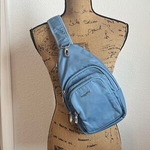 Baggalini Slate Blue Sling Bag